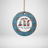 Clan Agnew Ancient Tartan Gnome Round Ceramic Ornament FW95 Agnew Ancient Tartan Tartan Christmas